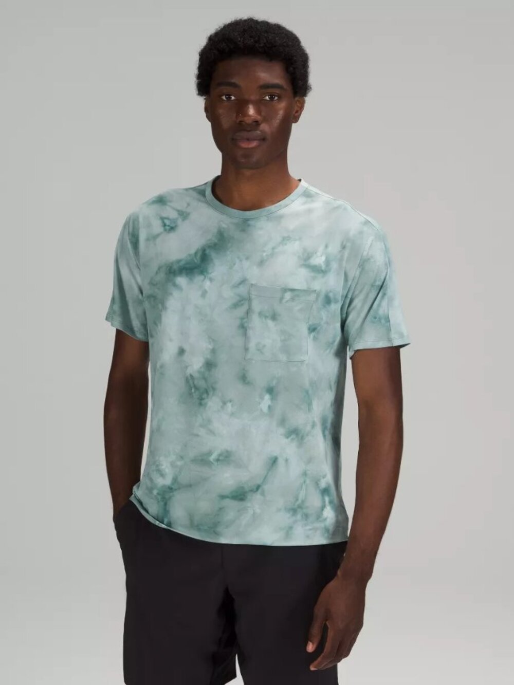Lululemon Men's Relaxed Mesh Pocketed Short-Sleeve Shirt - Blue/Grey